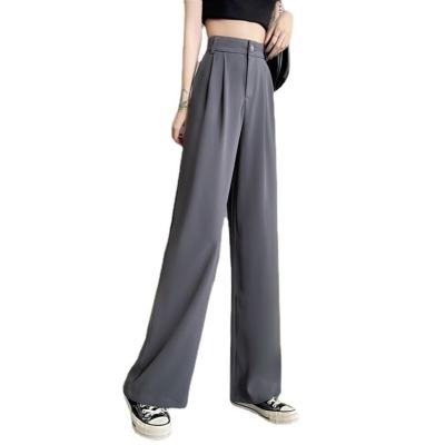 China Anti-wrinkle Custom summer thin ice silk suit pants High waisted loose women's track pants Women's trousers  pants for sale