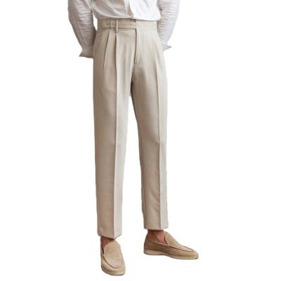 China Anti-wrinkle 2023 new British men's casual anti-wrinkle all match retro designer niche dress pants for sale