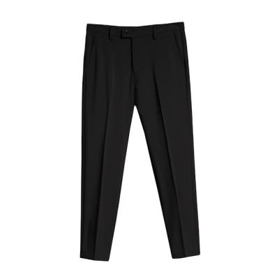 China Breathable New Slim Men's Pants Stretch Trousers Plus Size Classic Solid Color Business Casual Wear Formal Suit Pants for sale