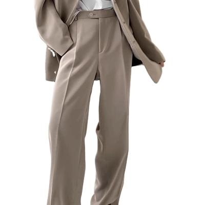 China Anti-wrinkle Casual Solid Pants High Waist Suit Pants Well Tailored Women Pants for sale