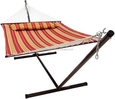 China Convenient hammock with stand and detachable pillow, heavy duty perfect for indoor/outdoor patio, deck, yard for sale