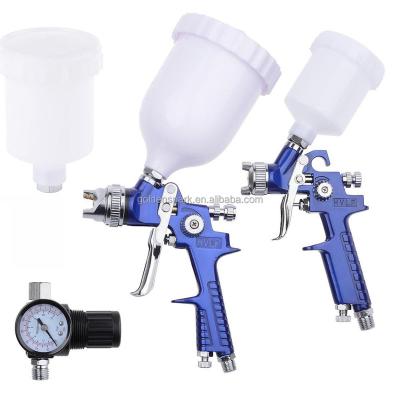 China Paint Spray Gun Air Spray Gun Kit With 3pc Mugs&3pc Plastic Spray Gun&Aluminum Box for sale