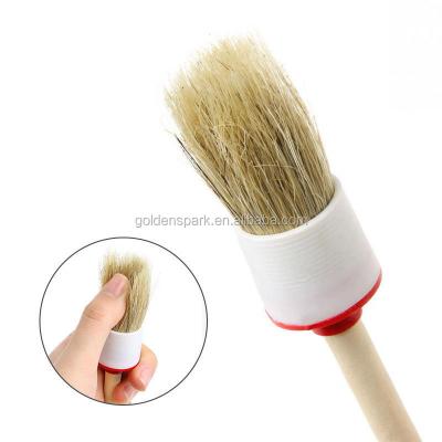 China Eco-Friendly Soft 5pcs Car Detailing Brushes For Dash Balance Seats Wheels Cleaning Wood Handle for sale