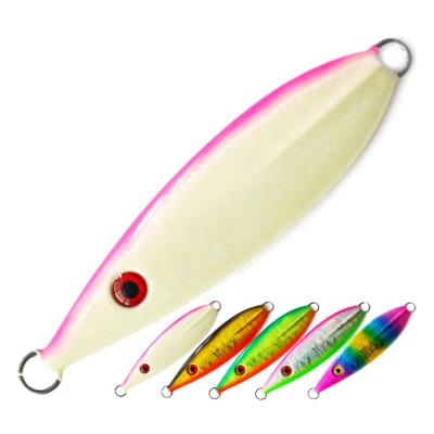 China Lead Alloy Luminous Glow Slow Drop Bait 40g 60g 100g 150g 200g Slow Pitch Bait Lure Butter Fly Saltwater Fishing Jig Lure for sale