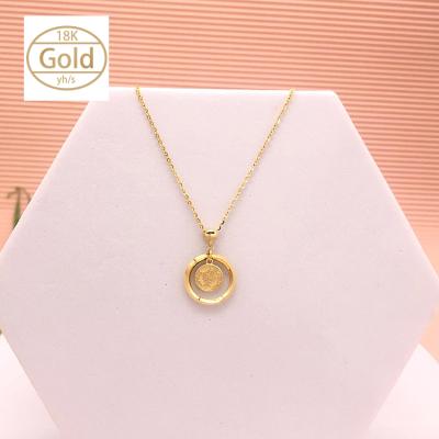 China CLASSIC Real Gold GX Soild Moissanite Or Zircon Circle Drop Bead Or Tassel Line Pendant Necklace For Jewelry Gift Set 1 for sale