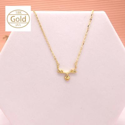 China GX Soild Real CLASSIC Gold Moissanite Or Pearl Or Zircon Heart Lovers Lips Bow Knot Pendant Necklace For Jewelry Gift Set 1 for sale