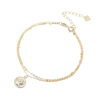 China Stylish Elegant Gold Plated Pendant Bracelet 925 Sterling Silver Female Trend Jewelry wb50gyfL408 for sale