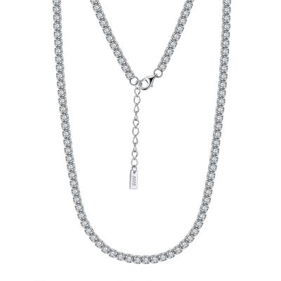 China GX 925 Sterling FASHIONABLE Pure Silver Chain Mini Zircon Shine Tennis Ball Tennis Ball Beads Multi Neck Chain Necklace For Jewelry Chain Gift Set 4 for sale