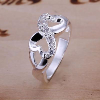 China Fashionable Wholesale Love Zircon Alloy Silver Plating Ring Women for sale