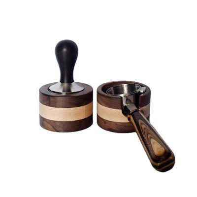 China Amazon Coffee Stand Manual Coffee Stand Viable Hot Custom Wooden Coffee Press Wood Stand Tool Depressing Wooden Base for sale