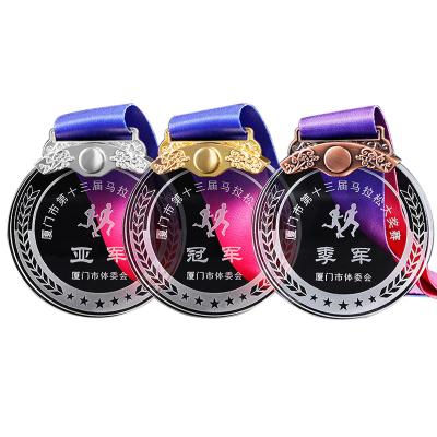 China Japan Customized Autumn Marathon Crystal Medal Listing Medal Sports Games Commemorate Medals for sale