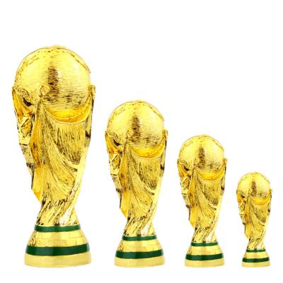 China Europe Resin World Soccer Trophy European Champion Souvenir Mascot Family Golden Decoration for sale