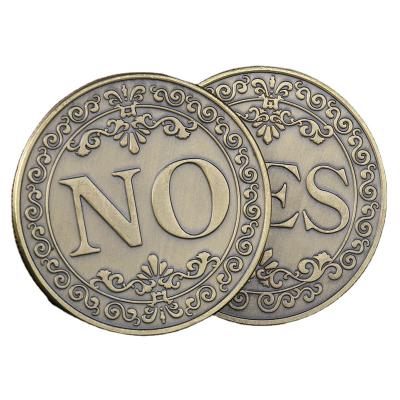 China Europe Classic Retro Coin Collection Magic Yes or No Lucky Decision Coin Bronze Commemorative for sale