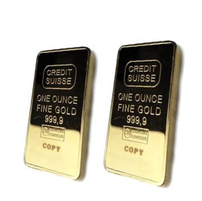 China Europe 1 Ounce Swiss Bank Gold Bar Commemorative Coin Shaped Gold Coin Art Collection Gift Decoration Craft for sale