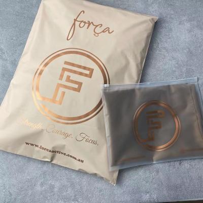 China Moisture Proof Environmentally Friendly Zipper Clothes Packaging PE Frosted Zip Lock Packaging Plastic Ziplock Bag With Your Logo for sale