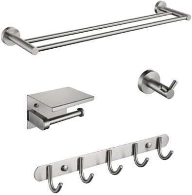 China Sustainable Wall Towel Rack Toilet Accessories Bathroom Accessories Set Towel Rack Stainless Steel for sale