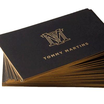 China paper & Creative Cardboard Business Card Black Business Card Gilt Rim Bronzing Custom Colorless Concave Process for sale