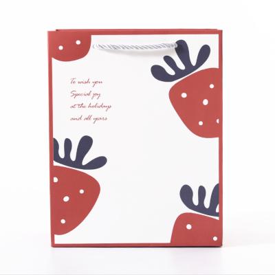 China Strawberry Gift Bag Cartoon Handbag Handmade Paper Bag for sale