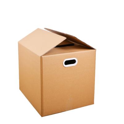 China Recyclable spot packaging paper box/moving storage box/stock cartons logistics packaging with hand hole printing custom for sale