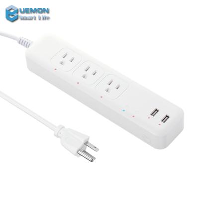 China UEMON Smart home alexa power plug residential/multipurpose supplement wifi smart power strip with USB ports support IFTTT for sale