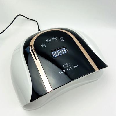 China Fast LED Gel Curing Two Hands Gel Nail Needs UV Lamp To Cure Machine Professional 160W Sun Nail Dryer for sale