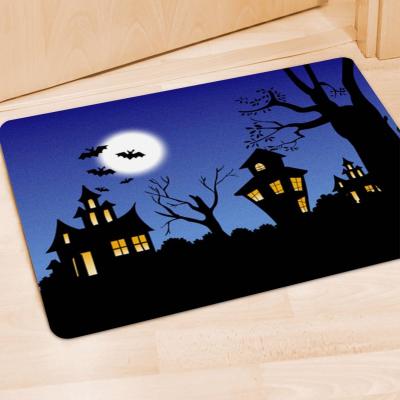 China Christmas Pumpkin Blood Bath Mat Horror Bath Mat Washable Custom Bathroom Mat Non-Slip Absorbent Shower Mat Rug for sale