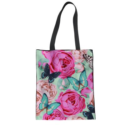 China Reusable Canvas Print Folding On Demand Ladies Design Handbags Shopping Bags Custom School Bags for sale