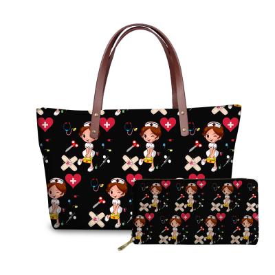 China PORTABLE Leisure Ladies Bags Fashion Trends Ladies Tote Bag Large Capacity Purses and Handbags 2 Pieces Set for sale