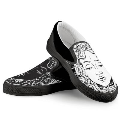 China Round Customized Color Mens Canvas Loafers Casual Shoes Face Print Star Graffiti Avatars On Demand for sale