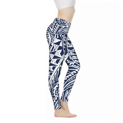 China Custom design ladies yoga pants fashion yoga pants leggings ladies yoga pants polynesian style printed workable for sale