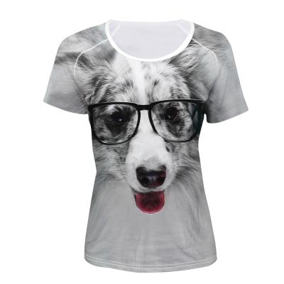 China QUICK DRY New Style Supports Custom Design Pattern Fashion 3D Printing T Shirt Women's Polyamide T-Shirt for sale