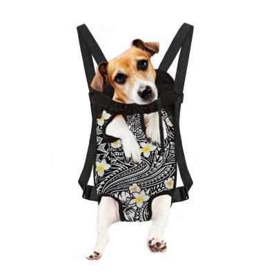 China Breathable Polynesian Tribal Print Pet Carrier Backpack Travel Bag Adjustable Strap Adjustable Strap for Hands Free Traveling for Puppy for sale