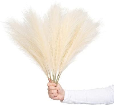 China Cloth+iron Wire 17 Inch Faux Pampas Grass Latest Trendy Design Layout For Home Pampas Grass Small Artificial Pampas Grass for sale