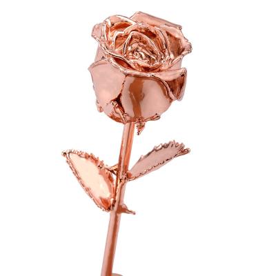 China Romantic Flowers Best High Quality Christmas Valentine's Day Gift Real Gold Dipped Flower 24k Natural Gold Rose For Valentines Day for sale