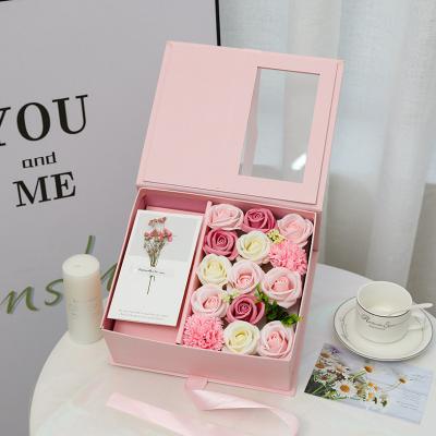 China Eco - Friendly Promotional OEM Customized Valentines Day Mothers Day Rose Soap Flower Gift Box for sale