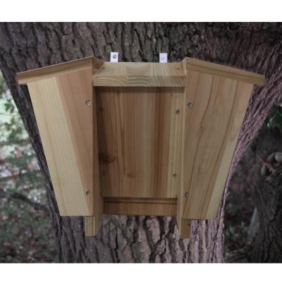 China Breathable bat box made from solid wood with screwed, waterproof, untreated, bat house and nest bats, summer and winter residences for sale