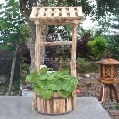 China Wood Decorated Wooden Flower Pot (FSC Certification) for sale