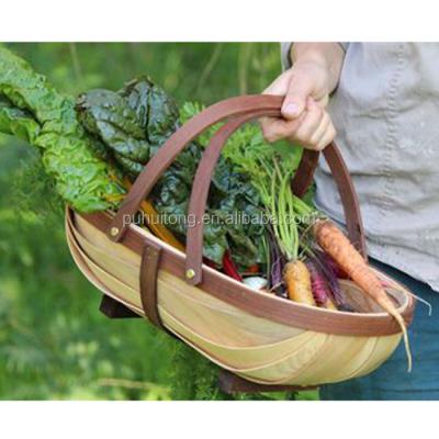 China Traditional simple wooden garden trugs with wrap around handles for sale