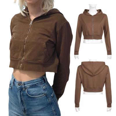 China Women's New Arrival Zipper Solid Color Hooded Casual Jacket Breathable Custom Made Shorts Sweater Acceptabled for sale