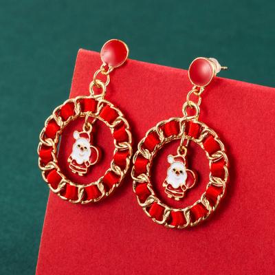 China Fashion Elegant Charming Earrings Trend 2021 Ladies Designer Christmas Earring Accessories Party Gift Jewelry Geometric Circle Earrings For Women for sale