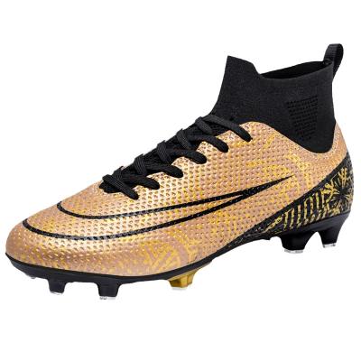 China High Top Rubber Men's Soccer Cleats Kids Soccer Cleats College Sports Competition Training Large Size High Top Shoes for sale