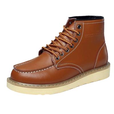 China Autumn and winter fashion Martin boots men's trend leather tooling men's shoes middle anti-slip lace-up thickened casual leather for sale