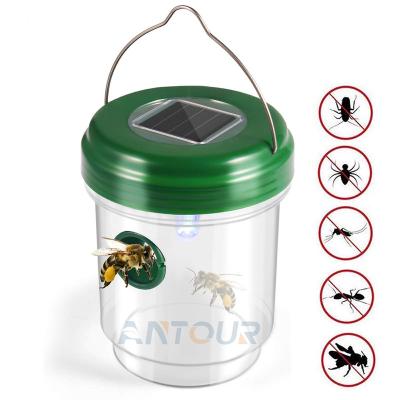 China Viable Outdoor Plastic Wasp Trap Catcher Wasp Solar Powered Glass Hornets Trap for sale