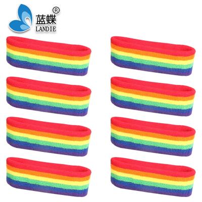 China All New Adults Cotton Rainbow Custom Embroidered Wristbands/Headbands/Headbands for sale