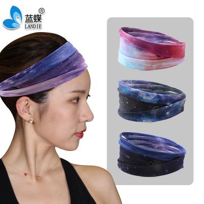 China Adjustable Breathable Custom Logo Headband Unisex Elasticity Yoga Sports Headband Double Side Running Headband for sale