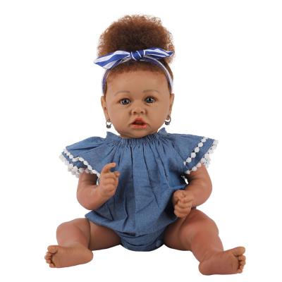 China Doll Limbs Bebe Reborn Full Body Silicone Reborn Baby Dolls Real Active Black 58cm Baby Dolls for sale