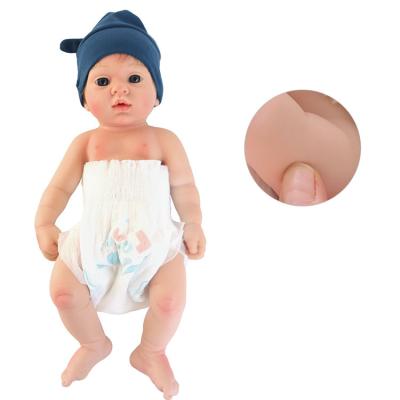 China Blinkin Realistic Boy 16 Inch Realistic Baby Boy Doll Full Silicone Body Reborn Baby Dolls For Collector for sale