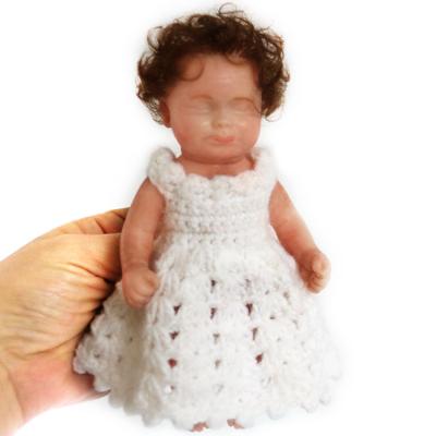 China Realistic Soft Touch Implanted Hair Silicone Reborn Dolls 6 Inch Mini Reborn Baby Doll Boy Realistic Soft Touch Body Doll Boy 15 Full for sale