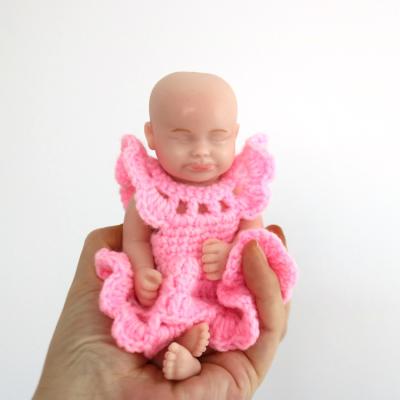 China 6 Inch Lifelike 15 Cm Realistic 0.13 Kg Full Silicone Mini Small Baby Toys Reborn Solid Sleeping Doll for sale