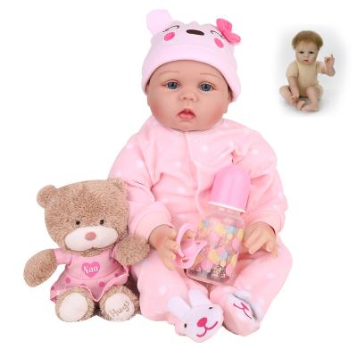 China Soft Silicone Reborn Baby Dolls Menina Playmate Kids Birthday Play Toys 22 Inch 55cm Girl Bebe Boneca Toddler Lifelike Doll for sale